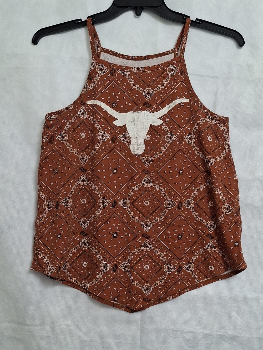 Wrangler Rust Bandana-Print Camisole with White Longhorn